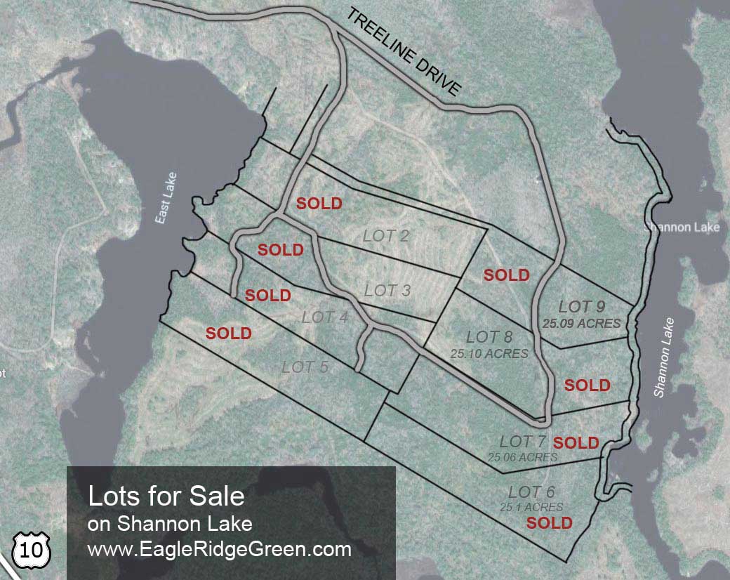 map of Lakefront Lots for sale